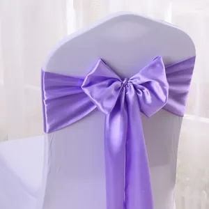Обложка стул Свадебные атласные створки галстук -галстук 10 шт.