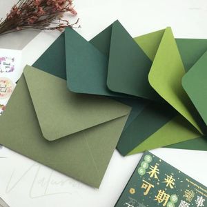 Hediye Sargısı 10 PCS/Lot Yeşil Serisi Avrupa Zarfı 16x12cm Düğün İş Mektupları için Kartpostallar Kutu Ambalajı