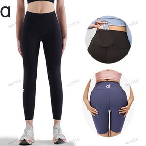 Alolulu Yoga Calças Lu Alinhamento de Leggings Mulheres Cervas Corteadas Roupa de Lady Ladies Pants Fitness Wear Girls Rungings Leggings Gym Shark Slim Fit Nonth No Awkward Al