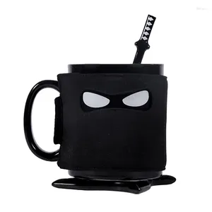 Kupalar ninja seramik kupa siyah maske 1 parça yaratıcı Japon kahve süt çayı yenilik hediyeleri