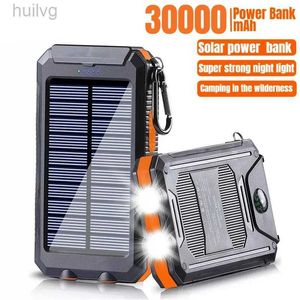 Cell Power Banks Banco de energia solar 30000mAh carregamento portátil Poverbank Carregador de bateria externa forte LDE LDE para iPhone Huawei 2443