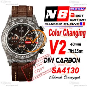 Diw color изменение углерода SA4130 Автоматический хронограф мужские часы n6f v2 brown dial nylon rap super edition то же самое серийное карта