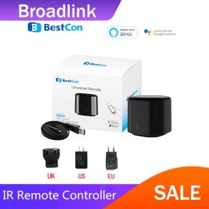 Kontrol BroadLink App Bestcon RM4C Mini Universal WiFi IR Mini Uzaktan Kumanda Uyumlu Alexa Google AC için Assistant