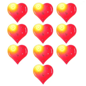 Broşlar 12pcs kalp Led Broş Pin Sevgililer Günü Aşk Işık Rozeti Düğün Yanıp Sönen Parti Hediyeler (Kırmızı)