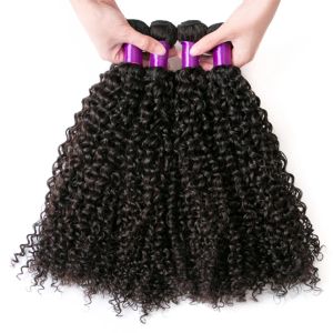 Wigs 840 inç Brezilya Kinky Curly 3 4 Bundle Fırsat% 100 Remy Remy İnsan Saç Kinky Kıvırcık Demetler 95g Doğal Jerry Curl Saç Uzantıları