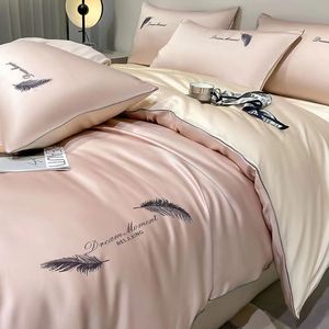 Lençóis de cetim Conjunto de cama queen size 4 PCs sedosos lençóis luxuosamente macios de cetim
