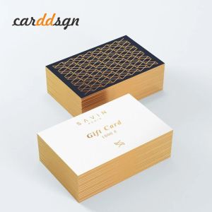 Zarflar Caddsgn Özel Siyah Kartlar Bronzing Gold Edge Kartvizler 700gsm Kaplı Kağıt Çift Side Baskı Ziyaret Kartı 0.7 Kalınlık