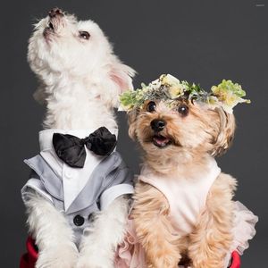 Köpek yakaları çelenk düğün yapay çiçek çelenk proplar yaka simülasyon dekor tatil için çiçek taç