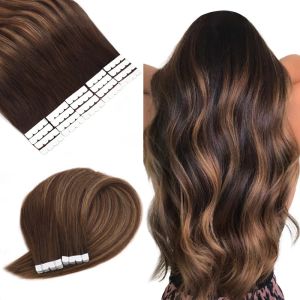 Extensões aw Mini fita adesiva em extensões de cabelo humano Fita de fita invisível Insisible INS Extensões de cabelo humano para mulheres balayage