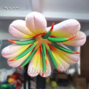 Meraviglioso palloncino di fiori gonfiabile in fiore sospeso con luce a LED per decorazione per feste