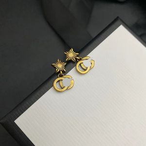 20 Style Classic 18K Altın Kaplama 925 Gümüş Beş Yıldız Lüks Marka Tasarımcıları Çift harfli G Stud Geometrik Ünlü Kadınlar Kristal Rhinestone İnci Küpe