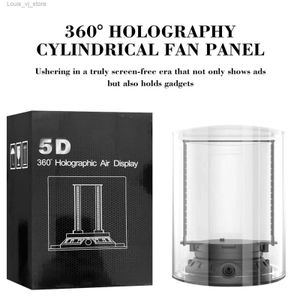 Yenilik Aydınlatma LED Ekran 3D Hologram Projektör Fan 360 Derece Görüntüleme Açısı Cylinindrica Ekran Reklam Makinesi Işık Boncukları WiFi Kontrolü YQ240403