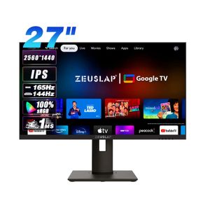 ZEUSLAP 27 -дюймовый 2K 165 Гц QHD Gaming Monitor Monitor Led Smart TV System с динамиком для компьютера и игр. Использование 240327