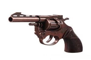 Новые дети 039s игрушечный пистолет русский револьвер Allmetal Smashing Paper Cannon только издает звук без стрельбы по реквизиту M4552566