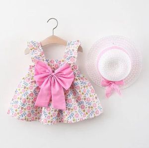 Girl One Piece Dress 2024 Cotton Summer Girls Dresses Gonna senza maniche per bambini causali