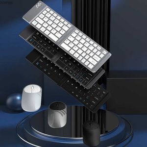 Клавиатуры мини-беспроводной складной клавиатуры мыши Bluetooth Совместимый с складной беспроводной клавиатурой держатель планшета 3-режима зарядки 2.4GL2404