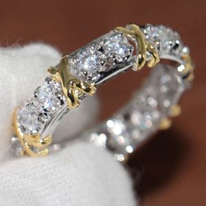 2024 Обручальные кольца Оптовые профессиональные вечности Диаминик CZ Имитальный бриллиант 10 кт белый желтый золото.
