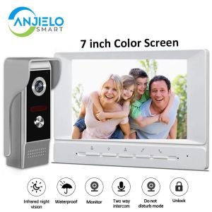 Intercom Anjielosmart Video da 7 pollici Porteiro Intercom Smart Home Security Protection System Interfaing Camera per campanello per appartamento Domofo