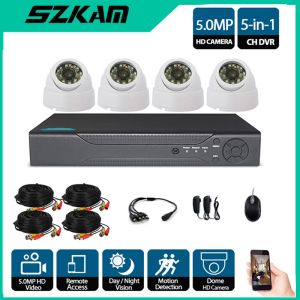 System SZkam 5MP Ultra HD 4CH AHD DVR DOME CCTV -Kamera Sicherheitssystem Outdoor IR Nachtsicht Remote wasserdichte Videoüberwachung