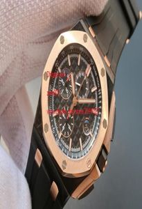 Заводской поставщик супер -топ -продавцы высококачественные наручные часы Розовое золото хронограф 44 -миллиметровый кварцевый движение резиновые ремешки Mens Men7536338