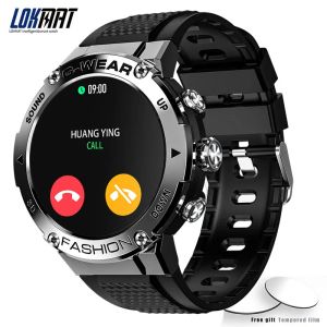 Relógios 2022 LOKMAT ATTACE 5 RATIMENTO DE FITNESS Smartwatches Men Bluetooth Call Sports Watch Freqüência cardíaca Monitoramento para Androis iOS