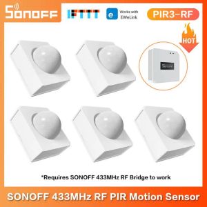 Detektör Sonoff PIR3RF Hareket Sensörü 433MHz RF PIR Varlık Sensörü Ewelink App Güvenlik Alarm Bildirimi Sonoff RF Köprüsü ile Çalışma