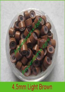 45mm Silikon Mikro Halka Bağlantıları Saç Uzantısı Uzatma Araçları LI Brown5000pcs Mix Color3418538