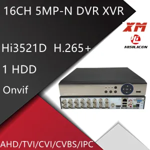 Kayıt cihazı 16 kanal DVR 16CH 4MP Video Kaydedi NVR H.265+ TVI CVI CVBS AHD 4MP 1080P Kamera ve 5MP IP Kamera için Hibrit 6