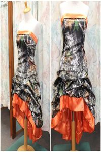 2016 Оранжевые камуфляжные платья для выпускного выпускного вечера.
