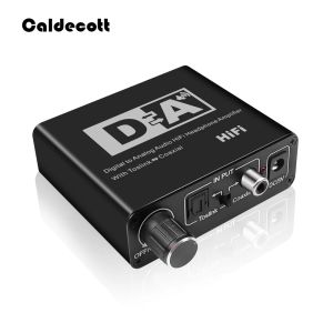 Dönüştürücü Caldecott DAC Optik Toslink Koaksiyel Çift Yönlü Anahtar RCA 3.5mm Jack Dijitalden Analog Ses Adaptör Dönüştürücü