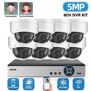Sistema Kit DVR a 8 canali DVR 5MP CCTV DVR Home Sicurezza Sistema Sistema 8CH Impiatto di esterno AHD Dome Camera da videosorveglianza Set di sistemi