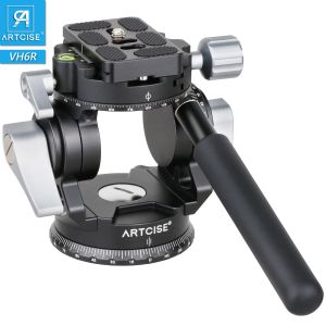 Monopods Artcise Yeni İçi Boş Video Hidrolik Kafa 51 °+90 ° Çift Panoramik Yapı CNC Hafif Kompakt Sıvı Video Kafası Tripod için