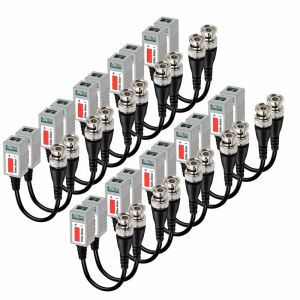 Aksesuarlar 20pcs AHD/CVI/TVI Twisted BNC CCTV Video Balun Pasif Alıcı Vericiler UTP Balun BNC CAT5 CCTV UTP Video Balun 3000ft aralığa kadar