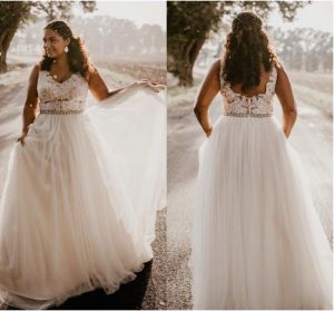 Elbiseler artı beden aline gelinlik sırtsız gelin elbisesi robe de soiree de mariage dantel aplikeler kemer vestidos de novia basit