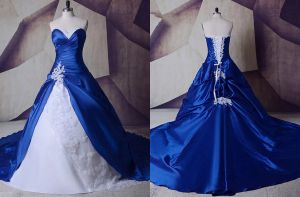 Платья 2022 Королевские синие белые свадебные платья настоящие фотографии дешевые аппликации с блестками с блестками