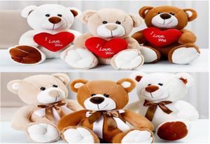 Heart Bear Bow Tie Peluş Bebek Sevimli Karikatür Oyuncak Ayı Sevgililer Günü Hediye Peluş Oyuncaklar 25cm8355652