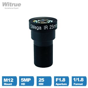 Parçalar CCTV Lens HD 5MP 25mm Uzun Görünüm Mesafe Diyaframı F1.8 Biçim 1/1.8 Gözetim kameraları için 650nm IR filtresi ile bozulma yok