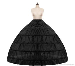 2018 Stok Ballsown Petticoat Petticoat Ucuz Beyaz Siyah Crinoline Anayasalı Gelin Slip 6 Hoop Etek Crinoline quinceanera5914085