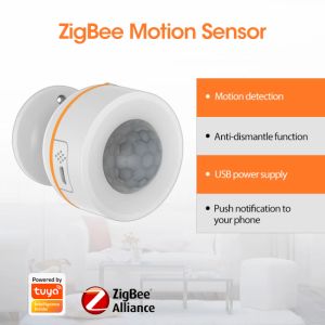 Детектор 2021 Tuya Zigbee Smart PIR Датчик движения встроенный встроенный детектор USB Инфракрасный датчик тела человека