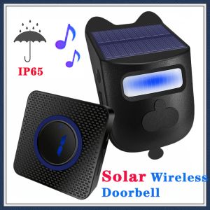 Kapı Zilleri Güneş Kablosuz Kapı Zili Alarm Güvenlik Koruma Hoş Geldiniz Alarmı Kapı Zili Sensör Alarmı Ev Açık Hava Kızılötesi İndüksiyon