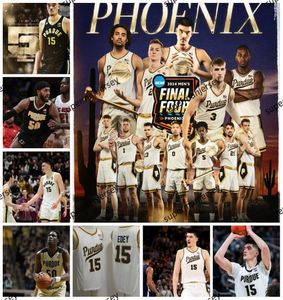 2024 En Yeni Stil Purdue Boilermakers Basketbol 15 Zach Edey Braden Smith Fletcher Loyer Lance Jones Kaufman-Renn Mason Gillis Glenn Morton 2024 Final Four Yeni