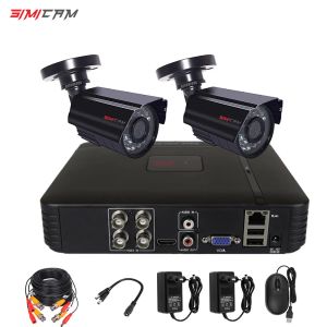 Sistem Video Gözetleme Sistemi CCTV Güvenlik Kamera Video Kaydedici 4CH DVR AHD Dış Mekan Kiti Kamera 720p 1080n HD Gece Görüşü 2mp