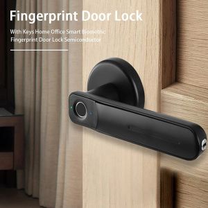 Kontrol Parmak İzi Kapı Kilit Tutamak Şifre Kilitli Uygulama Akıllı Elektrikli Biyometrik Giriş Aile Apartmanı Otel için Uygun 2 Anahtar