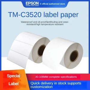 Kağıt EPSON TMC3520 Özel Etiket Baskı Emici Sentetik Kağıt Bakır Plaka Self Self Plaka Renk Renk Mürekkep Jet Kaplama Kağıdı