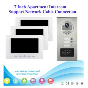Intercom Smartyiba 3 Birim Aileler Video Kapısı Telefon Ağı Kablo Bağlantısı Çoklu Çağrı Düğmeleri Daire /Evler İçin İntercom Kapı Zili