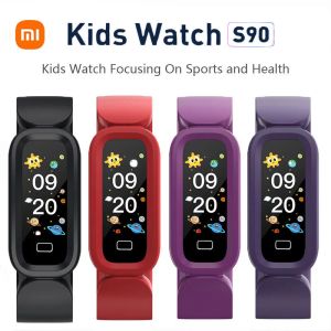 Bileklikler Xiaomi Akıllı İzle Çocuklar S90 Çalar Saat Kalp Hızı Uyku Monitörü Spor Pedometresi Su Geçirmez Çocuklar Çocuk Bilezik