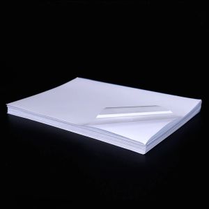 Kağıt 50 Niseler/Paket Şeffaf Yapıştırıcı Kağıt A4 Lazer Mürekkep Jeketi Yazıcı Kendi Yapışkan Etiket Etiket Ofis Malzemeleri için Açık Kağıt