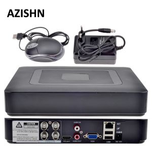Kaydedici Azishn 4ch AHD DVR AHDNH 1080N DVR Gözetim 5'te 1 AHDM TVI CVI CVBS 960H Mini Hibrid Güvenlik CCTV DVR HDMI DVR NVR