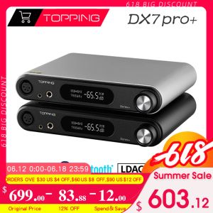 Dönüştürücü TOPPING DX7 Pro Plus Dijital Ses Müzik Decoder Kulaklık Amplifikatörü USB DAC AMP ES9038PRO Bluetooth5.1 LDAC DSD512 HIFI DX7PRO+