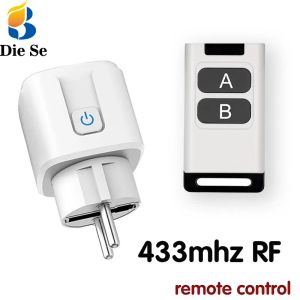Заглушки Universal Demote Control Mini Electrical Sockets 433MHZ RF Smart Plug 220V 16A Sockets Switch для Home Appliance Led